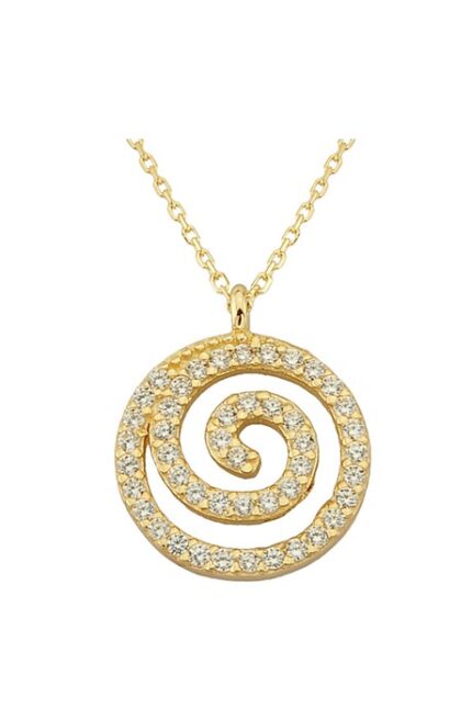 Altın Taşlı Spiral Kolye Kuyumcu'nun Altın Kolye modelleri ve fiyatları olan altın takı ürünlerinden birisidir.
